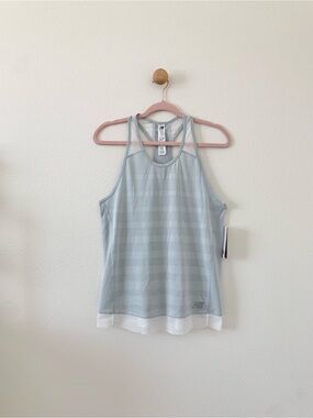 New Balance Blue White Q Speed Jacquard Athletic Tank Top US Medium